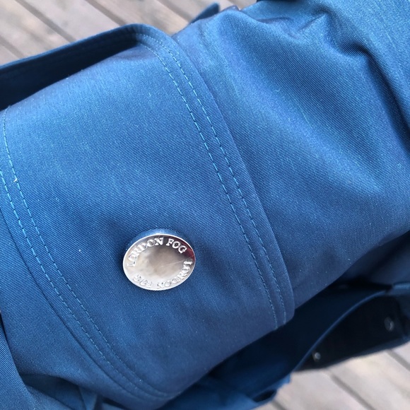 new women's London Fog Dark Teal dress rain Coat - Picture 6 of 6